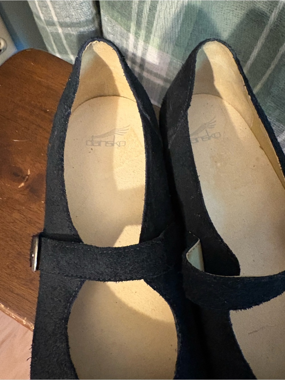 Dansko Mika Black nubuck Mary Jane Wedge Flats with Buckle - Picture 5 of 9